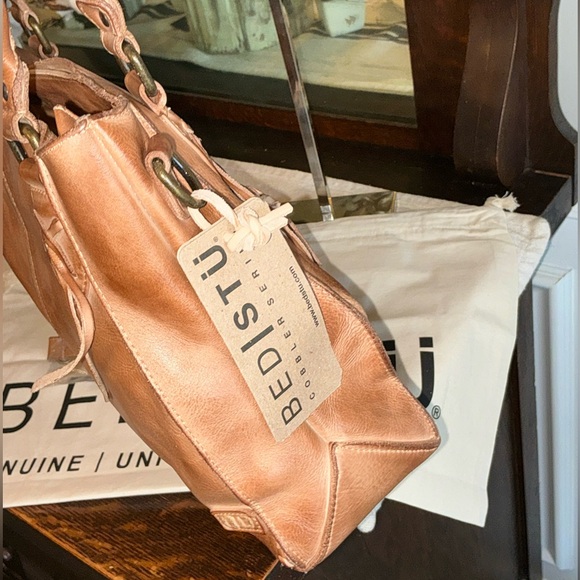 NWT Bed Stu Rockababy Leather Satchel Crossbody Shoulder Bag Tan Rustic $295 - Picture 7 of 13